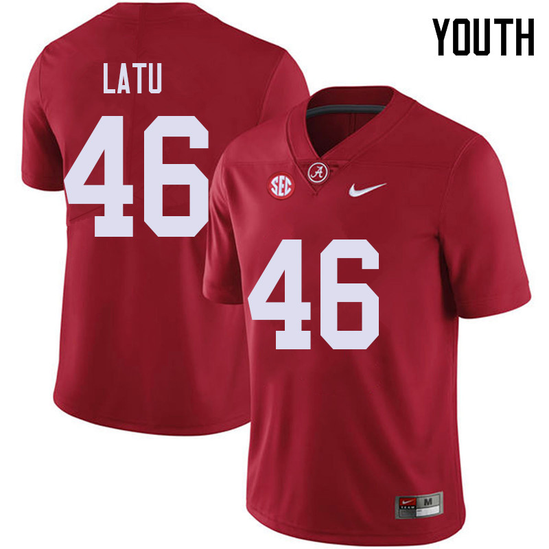 Alabama Crimson Tide Youth Cameron Latu #46 Red NCAA Nike Authentic Stitched 2018 College Football Jersey IL16J18TF